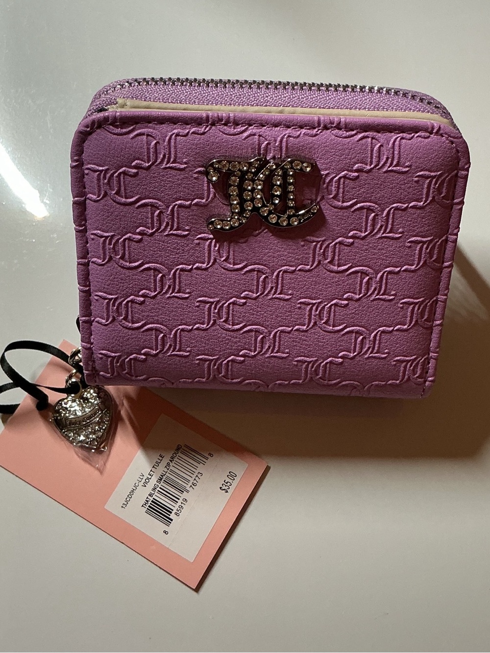 Juicy Couture That Bling Small Zip Around Wallet - Violet Tulle